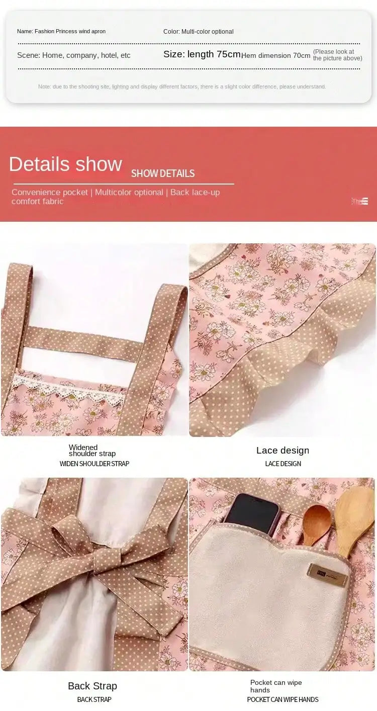 Tablier de Cuisine en Toile avec Motif Floral - Résistant aux Taches et à l'Huile