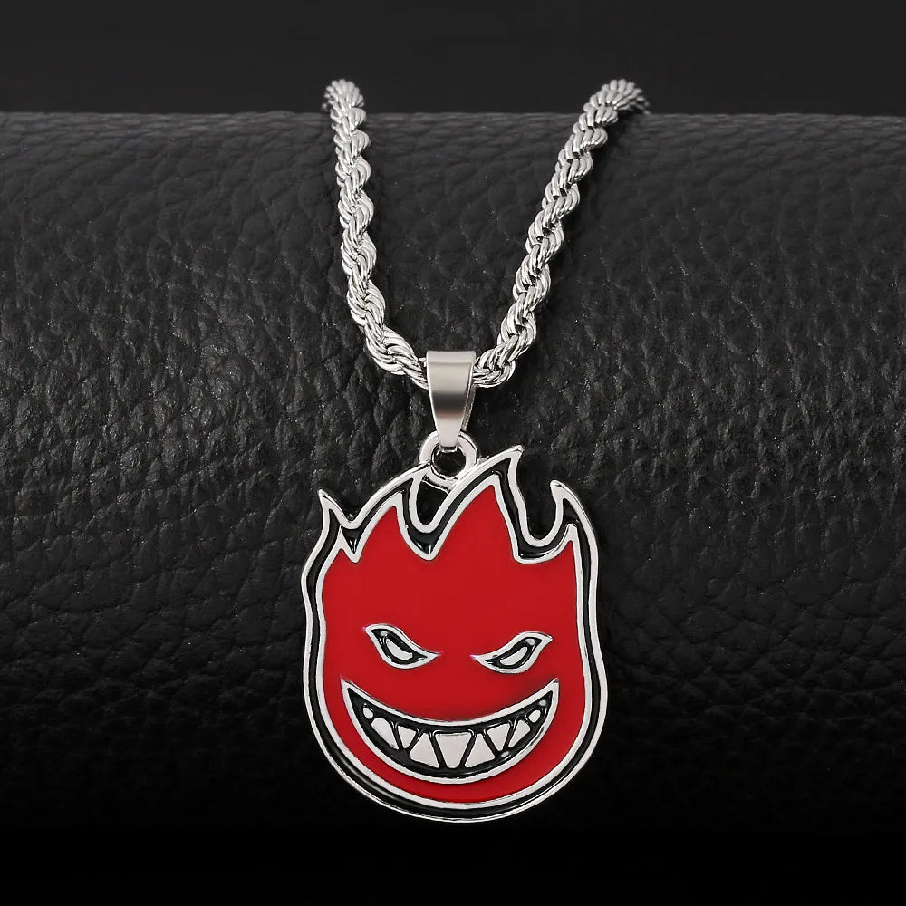Collier Pendentif Tasse Thé Émail Fait Main - Chaîne Longue Pull Bohème