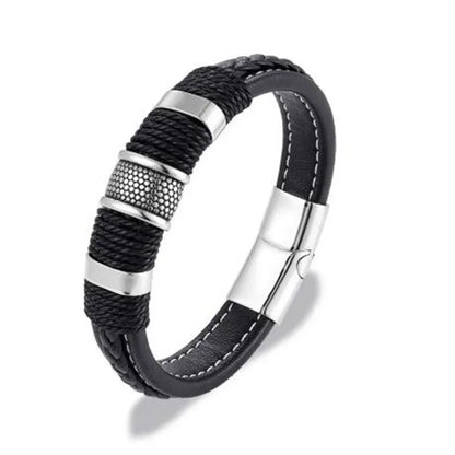 Bracelet Cuir Classique Homme – Boucle Magnétique Métal Casual Chic