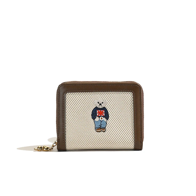 Portefeuille Femme Long Zippé Grande Capacité - Porte-Monnaie Bifold avec Dragonne Porte-Carte Designer Luxe
