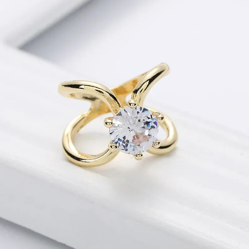 X-Shaped Crystal Scarf Clip Brooch – Elegant Unisex Shawl Fastener