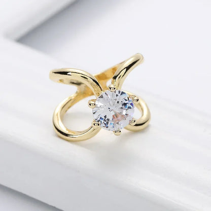 X-Shaped Crystal Scarf Clip Brooch – Elegant Unisex Shawl Fastener