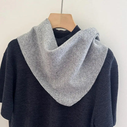 Foulard Triangle Laine 100% Coréen Femme - Écharpe Cachemire Longue Chaude Châle Tricotée