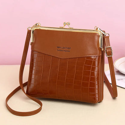 Sac à Bandoulière Femme Cuir PU - Pochette Porte-Cartes Crossbody Voyage