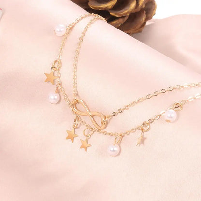 Chaîne de Cheville Bohème Perles Étoiles Pompons – Bracelet Pied Vintage Femme