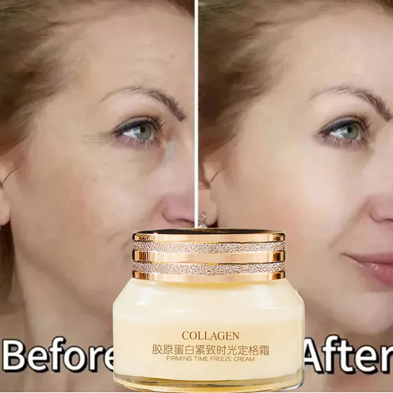 Crème Collagène 50g - Lifting Raffermissante Hydratante Anti-Rides Ridules Éclaircissante Visage Beauté