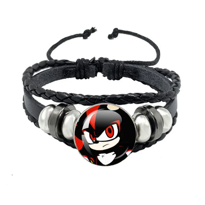 Bracelet Shadow le Hérisson Cabochon Verre – Cuir Multicouche Tressé Unisexe