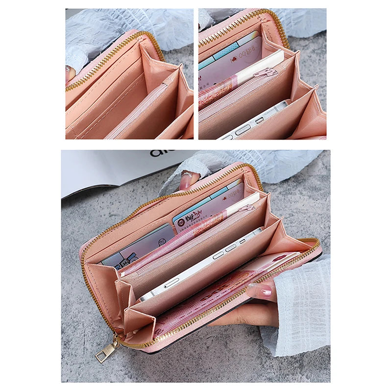 Sac à Main Femme avec Portefeuille Long - Pochette Multi-Fonctions Élégante