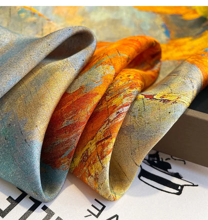 Foulard Carré Soie Naturelle 100% 65cm Femme - Bandana Headscarf Neckerchief Châle Luxe