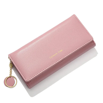 Portefeuille Femme Long Trifold Cuir - Pochette Porte-Cartes avec Lettres