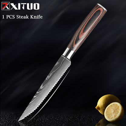 Couteaux de Chef Professionnels 1-10 Pièces - Set Cuisine Acier Inoxydable