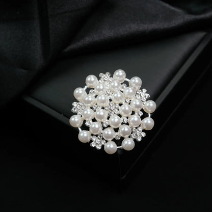 Broche Cœur Amour Perle Fleur Tulipe Luxe – Pin's Corsage Alliage Élégant Mariage Femme