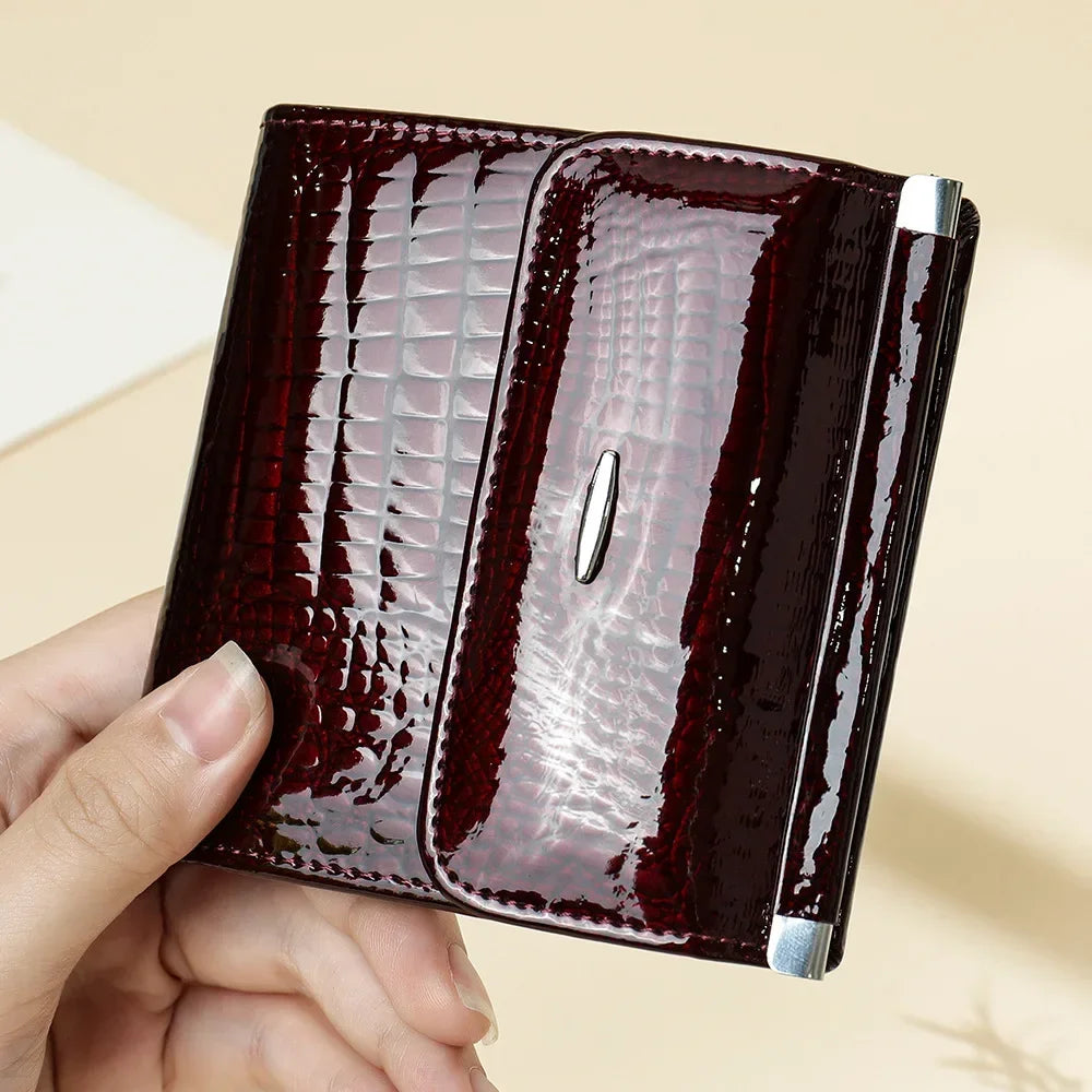 Portefeuille Femme Luxe Clip Cuir - Clutch Soirée Designer Porte-Cartes Crédit