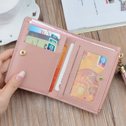 Portefeuille Femme Court Cuir PU Noir - Porte-Monnaie Pliable Compact avec Porte-Cartes