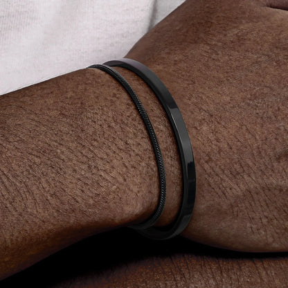 Set 2 Bracelets Chaîne Acier Inoxydable Homme – 4mm Ajustable, 3 Finitions