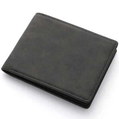 Portefeuille Homme Cuir PU Multi-Cartes - Porte-Monnaie Court Grande Capacité Pliable