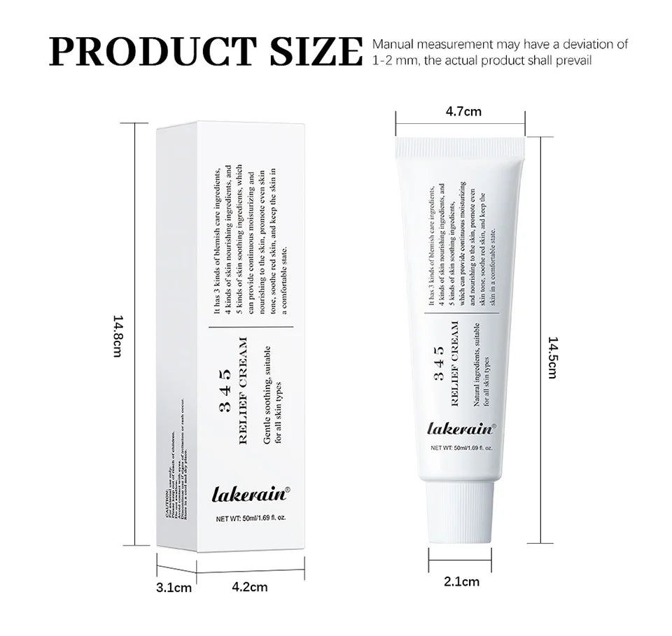 Crème Apaisante Relief 345 - Hydratante Anti-Imperfections Nourrissante Soin Peau Sensible Beauté