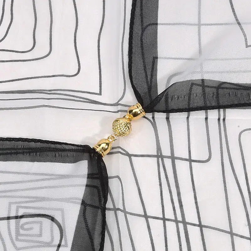 Luxury Square Scarf with Magnetic Buckle for Women, Pink - Triangle Cross Scarf for Autumn/Winter