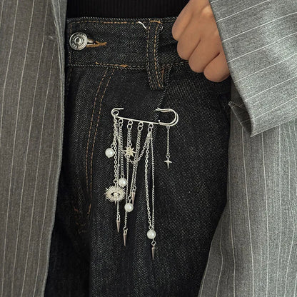 Broche Chaîne Pompons Irréguliers - Accessoire Multifonction Pantalon