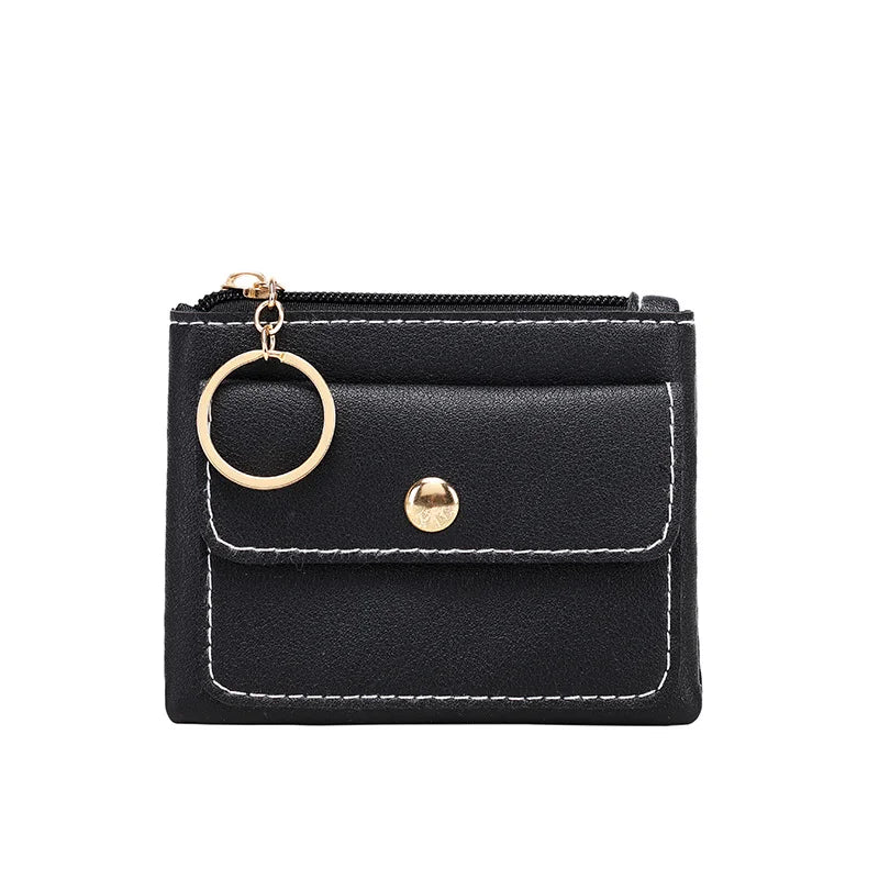 Portefeuille Femme RFID Blocking Trifold Multi-Cartes - Porte-Monnaie Zippé Porte-Clés Sécurisé