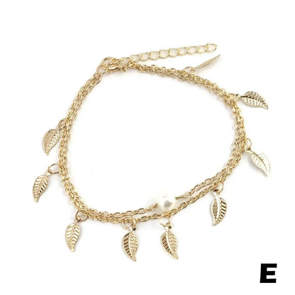 Chaîne de Cheville Bohème Perles Étoiles Pompons – Bracelet Pied Vintage Femme
