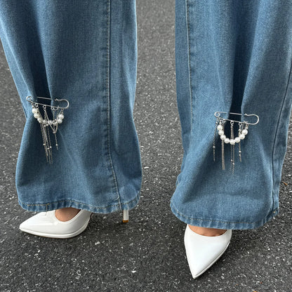 Chaîne de Cheville Perles Imitation Pompon Rétro – Anklet Métal Romantique Femme
