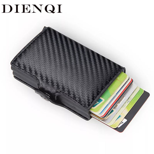Portefeuille Porte-Cartes RFID Homme Aluminium Cuir - Protection Anti-Piratage Bancaire
