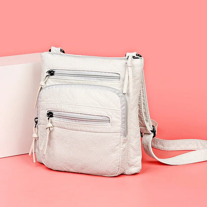 Sac à Main Femme Cuir PU Multi-Couches - Sac Épaule Bandoulière Crossbody Messenger Rabat Porte-Monnaie