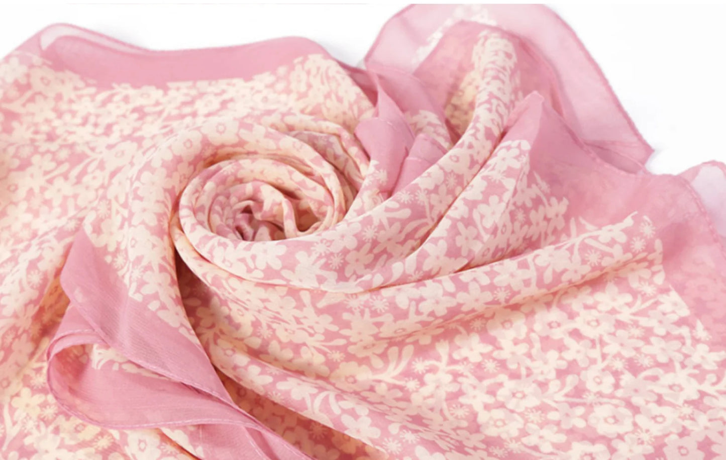 Foulard Écharpe Mousseline Petite Fleur Femme - Bandana Hijab Châle Été Protection Solaire