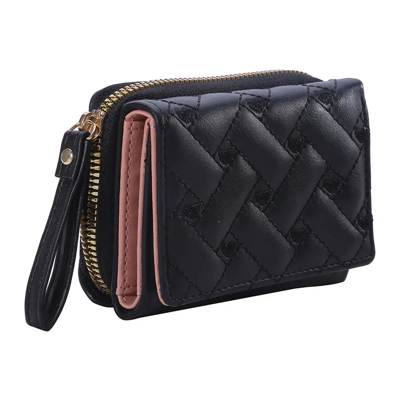 Portefeuille Femme Kawaii Mignon - Petit Porte-Monnaie Cuir Rose Designer