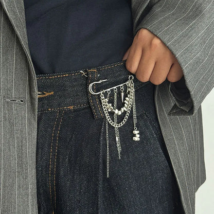 Broche Chaîne Pompons Irréguliers - Accessoire Multifonction Pantalon