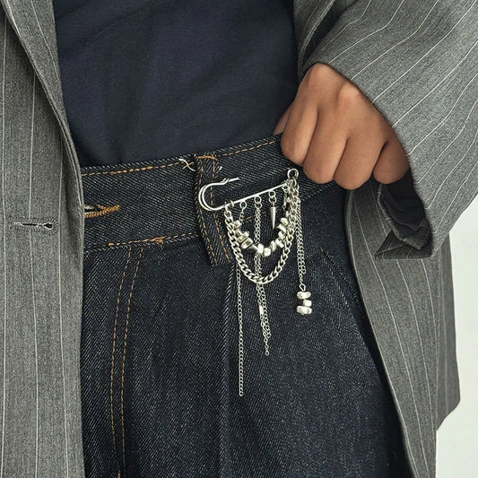 Broche Chaîne Pompons Irréguliers - Accessoire Multifonction Pantalon