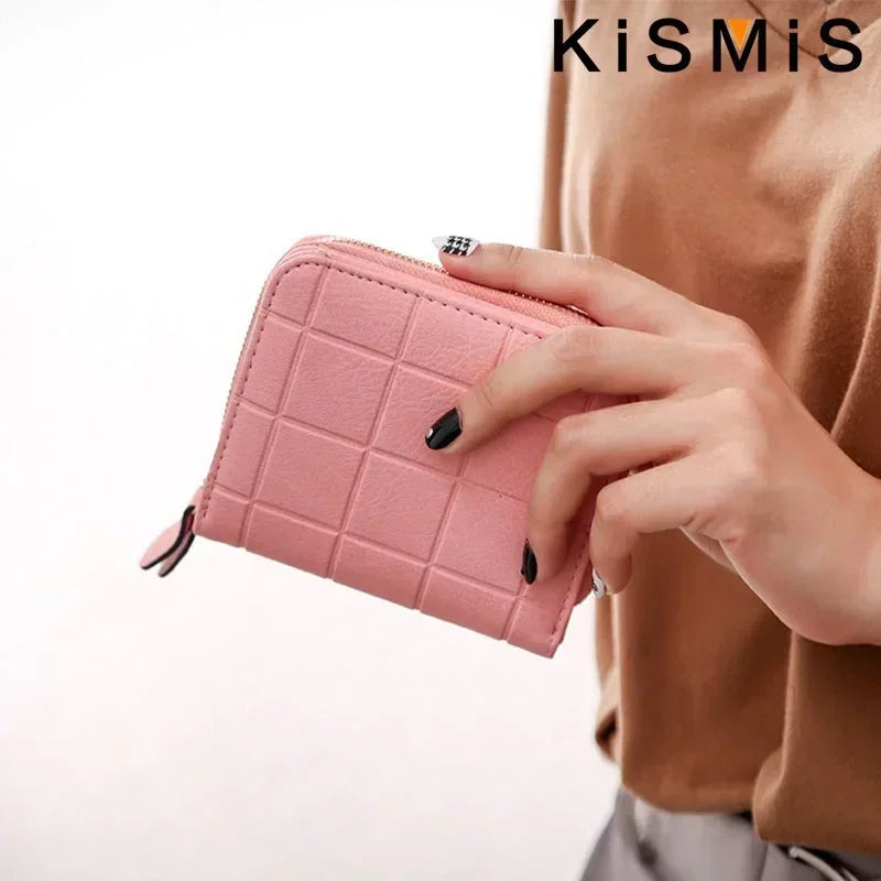 Portefeuille Femme Kawaii Rose - Mini Porte-Monnaie Cuir Design Mignon avec Compartiment Pièces