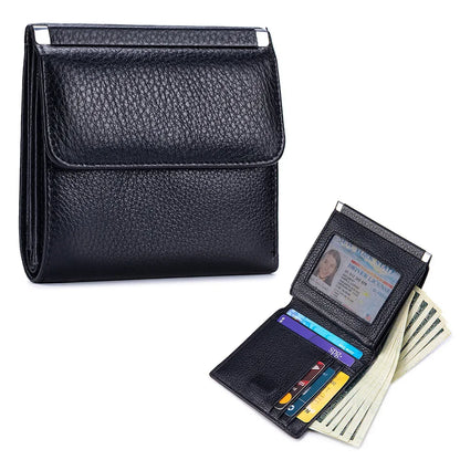 Portefeuille Femme Bifold Cuir Véritable Compact - Porte-Monnaie Slim Court Lovers