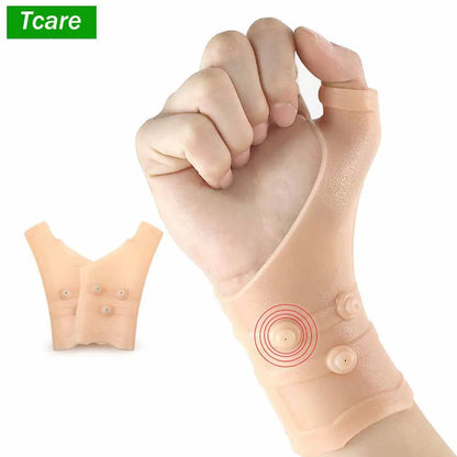 Support Poignet Magnétique Gel - Attelle Compression Tunnel Carpien Pouce Silicone Élastique
