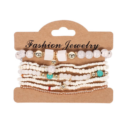 Set Bracelets Bohèmes Perles Colorées – Tressés Main Été