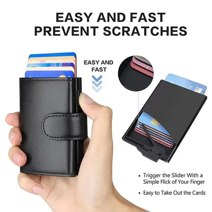 Portefeuille Homme RFID Cuir Microfibre - Porte-Cartes Trifold Slim