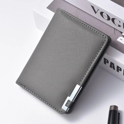 Portefeuille Homme Cuir Synthétique Slim - Porte-Carte Business Minimaliste Multiples Emplacements Géométrique