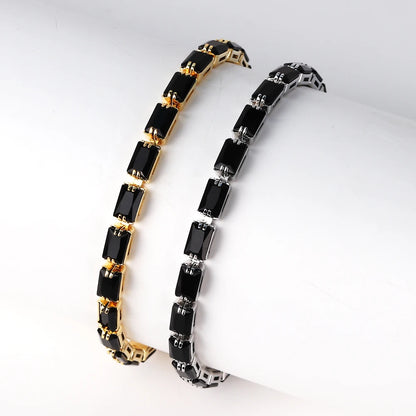 Bracelet Plaqué Or 18K Zircons Arc-en-Ciel – Luxe Micro-Pavé Étanche