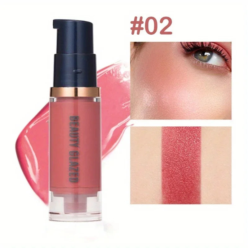 Blush Liquide Beauty Glazed 102 - Waterproof Sweatproof Léger Non-Fade Naturel Joues Longue Tenue Maquillage