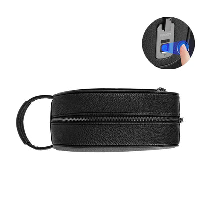 Portefeuille Cuir Fermeture Éclair Serrure Empreinte Digitale - Sac Anti-Vol Sécurisé Homme Femme