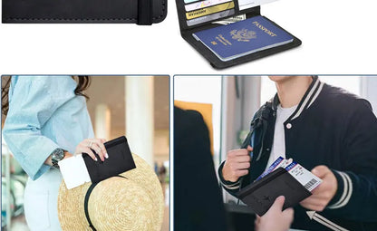 Porte-Passeport Voyage Cuir - Étui Passeport Organisateur Accessoires Voyage pour Femme Homme