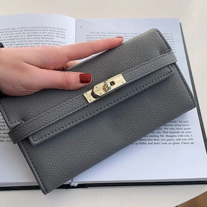 Portefeuille Femme Long Élégant Polyvalent - Clutch Bag Porte-Monnaie Niche Simple Haute Qualité