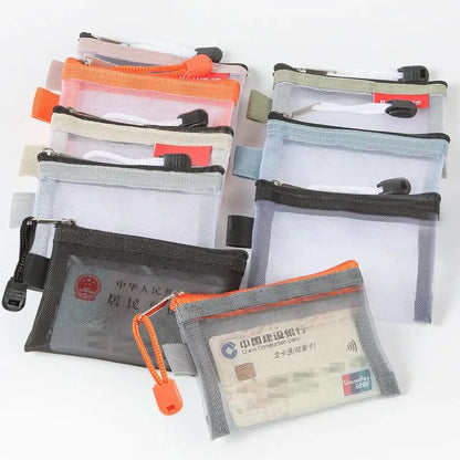 Porte-Monnaie Filet Transparent Zippé – Pochette Carte & Clés