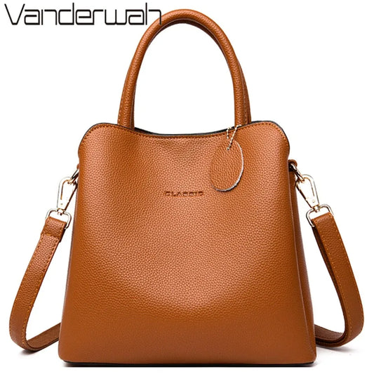Sac à Main Femme Cuir Luxe 3 Poches - Tote Crossbody Designer Petit