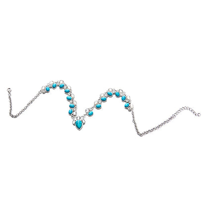 Collier Bohème Fleurs Blanches Vertes - Ras-de-Cou Perles Femme - Bijou Statement