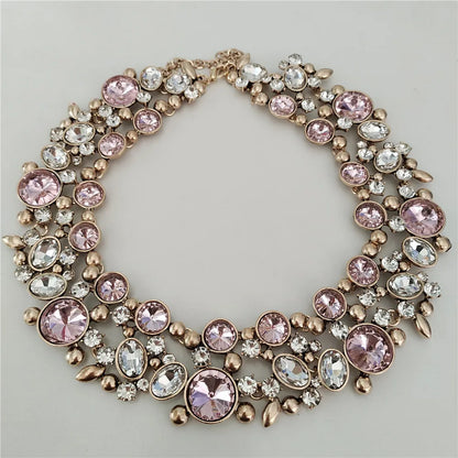 Ensemble Collier Ras-du-Cou Indien Vintage Perles Cristaux + Boucles d'Oreilles – Bohème Ethnique Femme