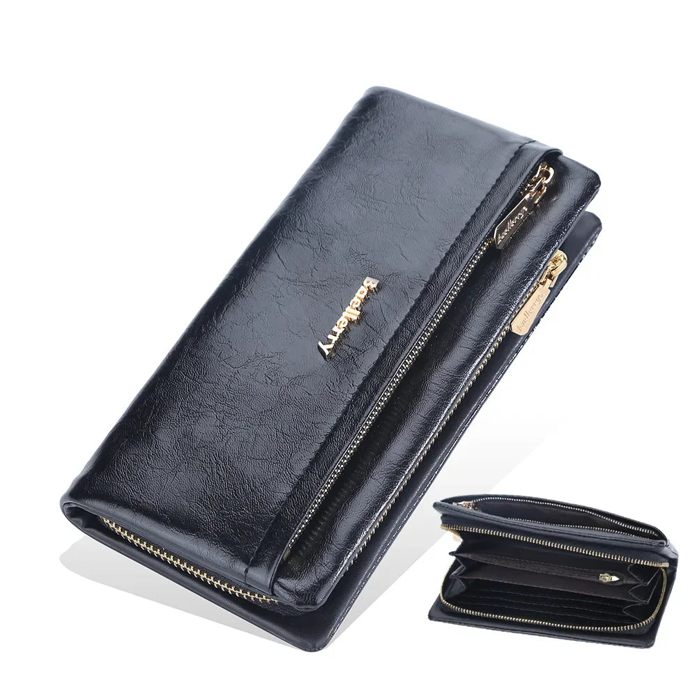 Portefeuille Femme Cuir PU Multi-Fonctions - Pochette Clutch Porte-Cartes Téléphone