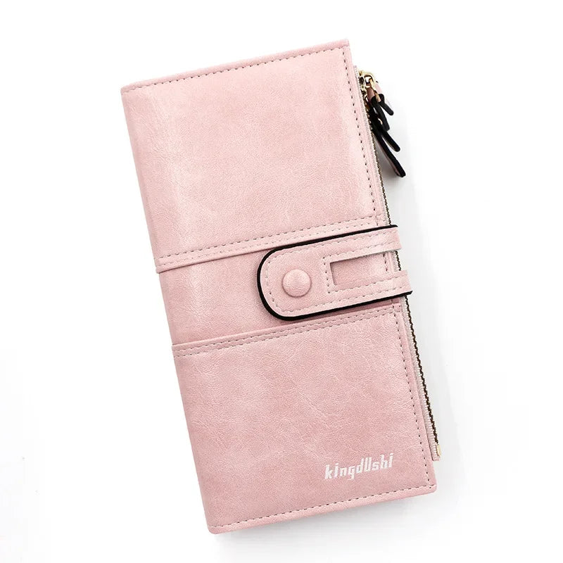 Portefeuille Long Femme Cuir PU Grande Capacité - Porte-Cartes Fermeture Éclair Fashion