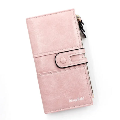 Portefeuille Long Femme Cuir PU Grande Capacité - Porte-Cartes Fermeture Éclair Fashion